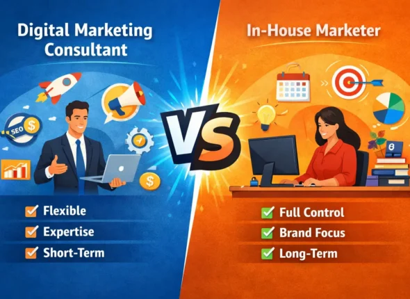 Digital Marketing Consultant vs In-House Marketer — What’s Right for Your Business?